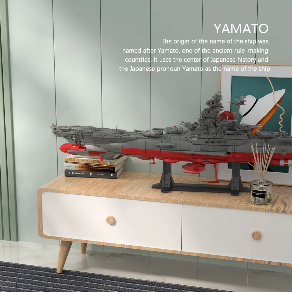 

New MOC Space UCS Battleship Military Warship Yamato Kit Cruiser Battle Ship Display Model Toys for Children Birthday Xmas Gifts