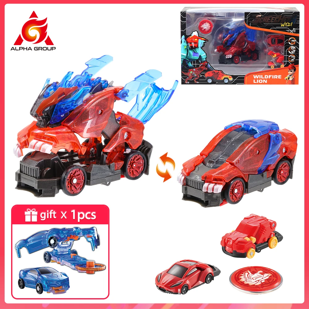 

Screechers Wild! 4 - Series 3S - Wildfire Lion Premium Jump, Transform & Flip 360° Car Double Continuous Transformation Beast