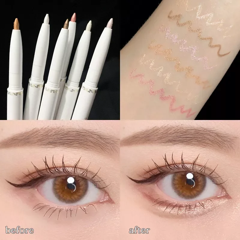 

NEW2023 head Silkworm Eyeshadow Pen Lasting Waterproof and Not Blooming Shiny Pearlescent Eyeliner Gel Pen Eye Shadow Stick