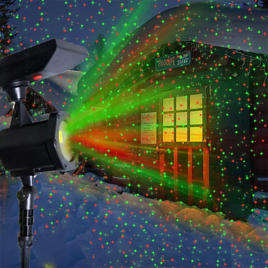 

Зеленый и красный солнечный рождественский проектор Лазерные фонари Открытый солнечный светодиодный звездный лазерный свет Проекционные лампы