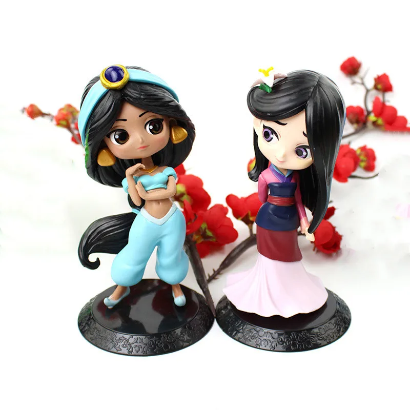 

15cm Anime Disney Jasmine Mulan Action Figure Jasmine Princess Mulan Kawaii Girl Doll PVC Collectible Model Toy Kid Gifts