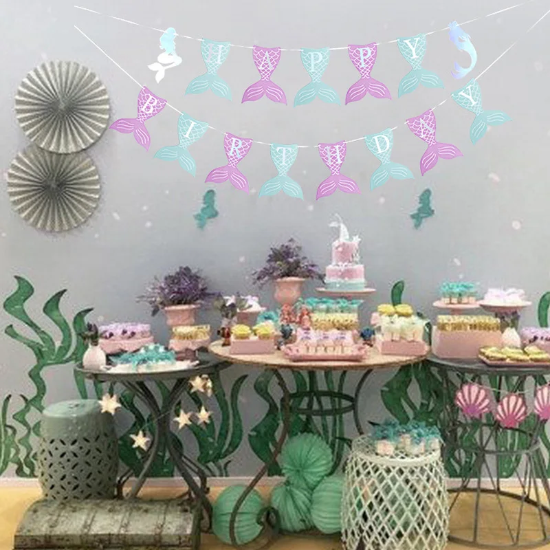 

Детский праздничный баннер «маленькая русалочка»