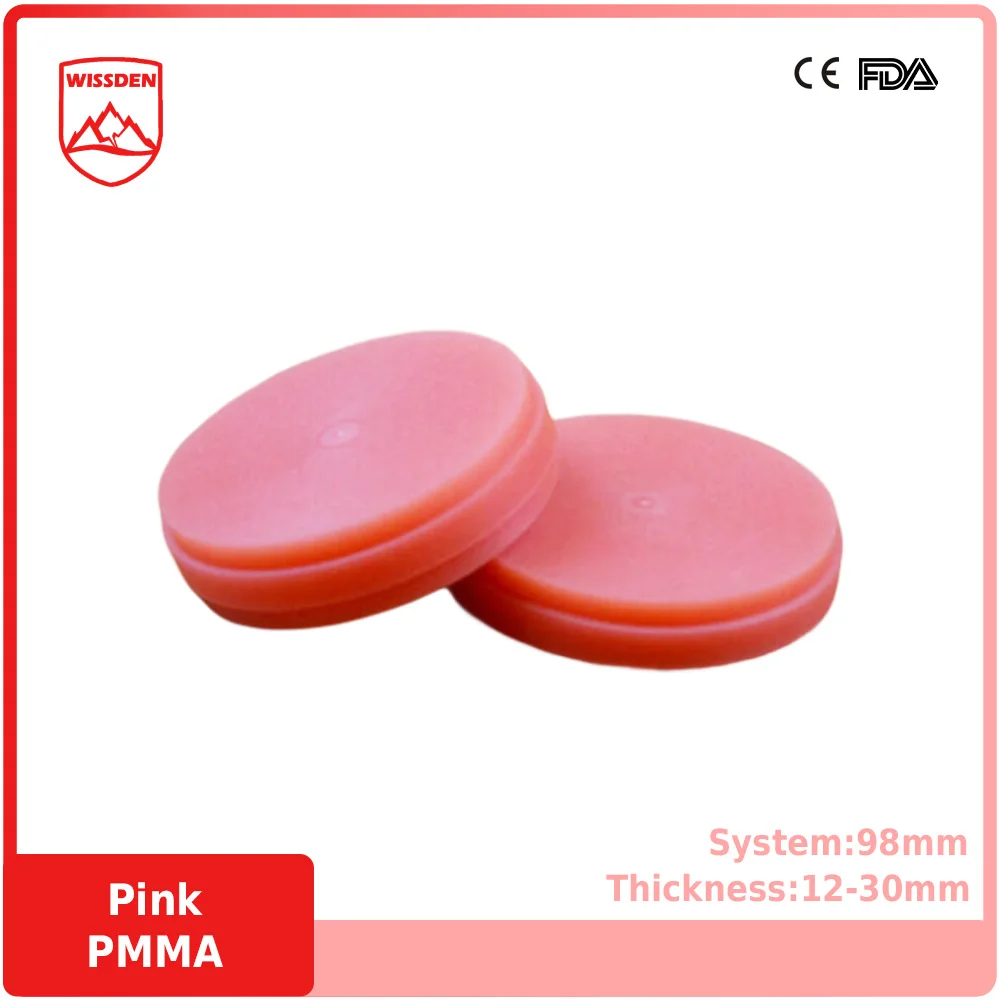 

Wissden Pink PMMA Disc 98,12-30mm Dental Lab Materials CAD/CAM