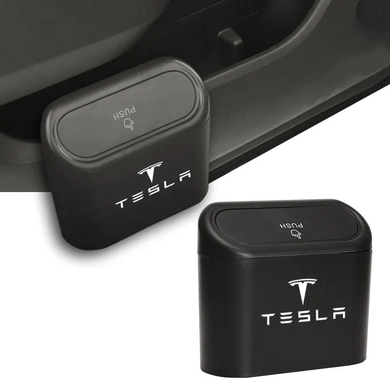 

Car Trash Bin Hanging ABS Garbage Case Storage Box for Tesla Model 3 Model S Model X Model Y Roadster Performance Car Decoration