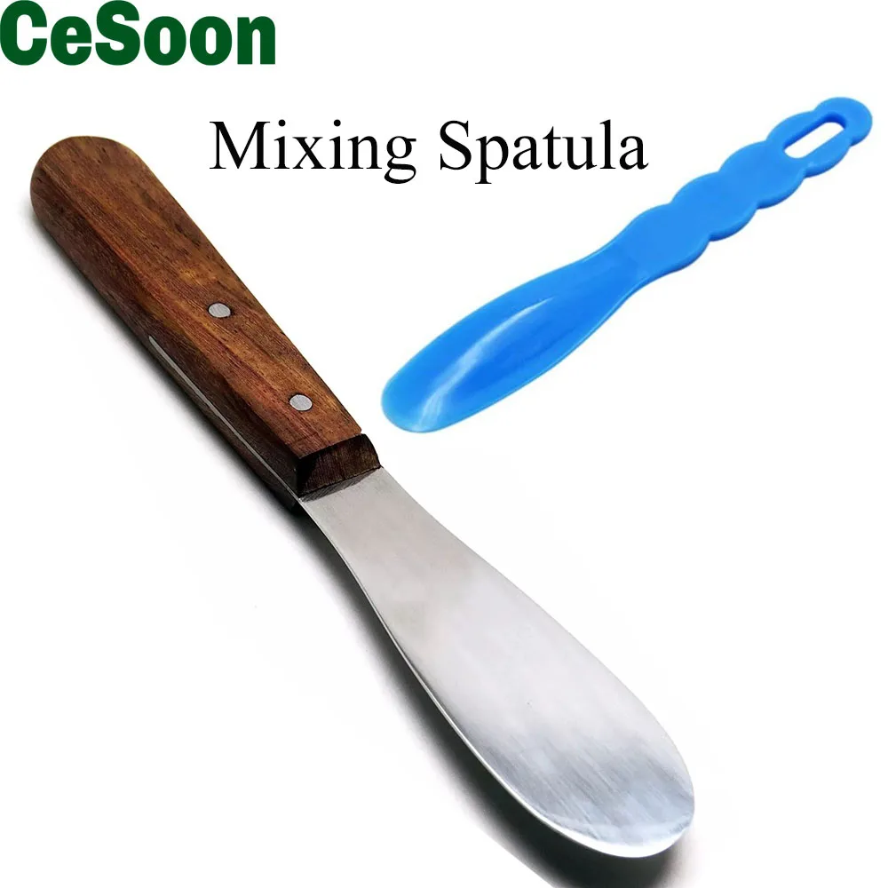 

1pcs Dental Alginate Mixing Knife Wooden Handle Plastic Plaster Spatula Cement Powder Mold Impression Material Dentist Lab Tools