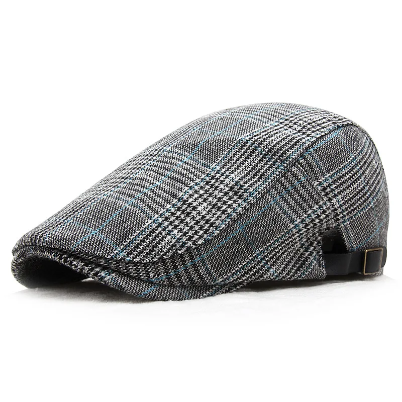 Men's Women's Beret Herringbone Flat Ivy Newsboy Hat Wool Blend Gatsby Cabbie Adjustable Cap