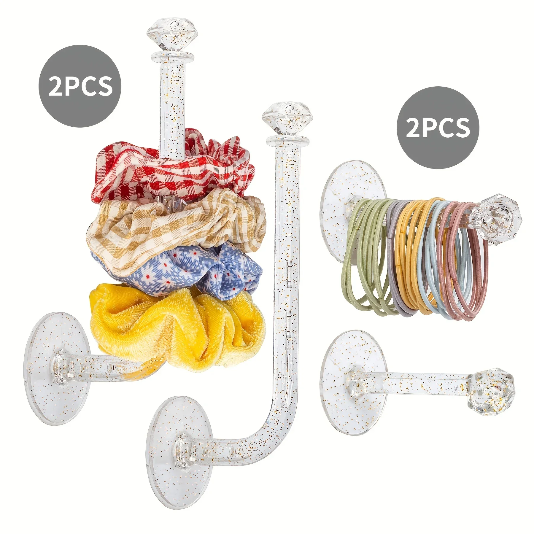 

Набор из 4 прозрачных пластиковых органайзеров для резинок для волос