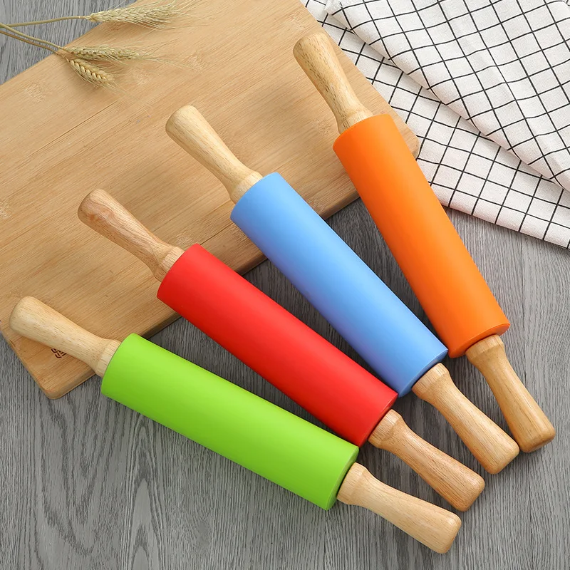 

Silicone Non-stick Fondant Rolling Pin for Kids Fondant Cake Dough Roller Decorating Cake Roller Crafts Baking Cooking Tool
