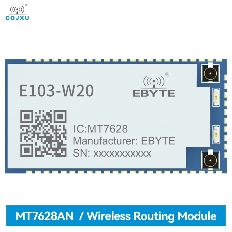 

MT7628AN Serial Port to Wifi Wireless Routing Module COJXU E103-W20(7628) Support Openwrt IPEX SPI UART Small Size SMD Module