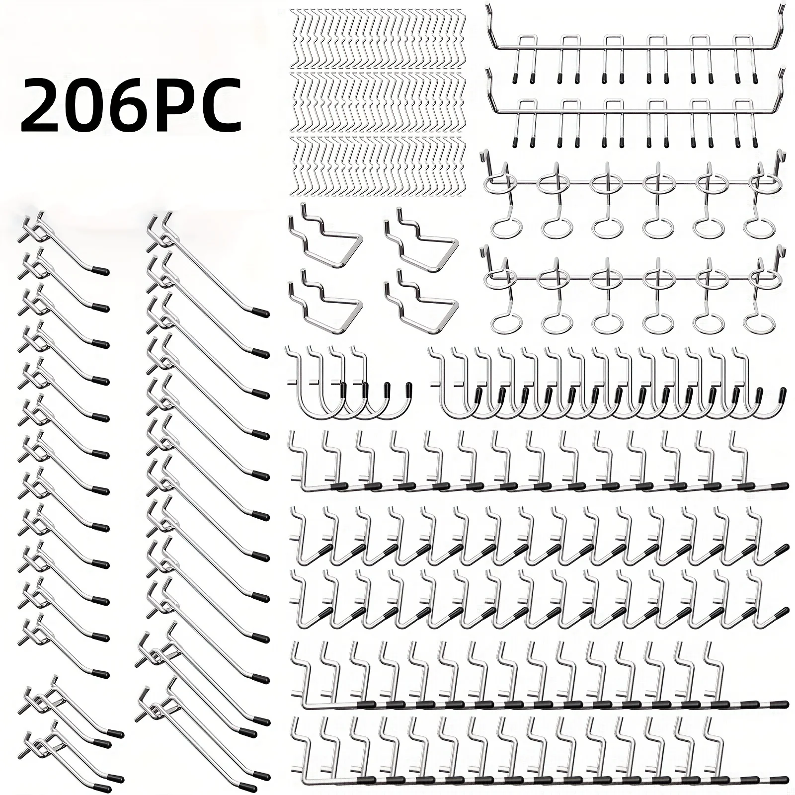 

Металлические крючки для перфорированной доски, набор из 206 штук