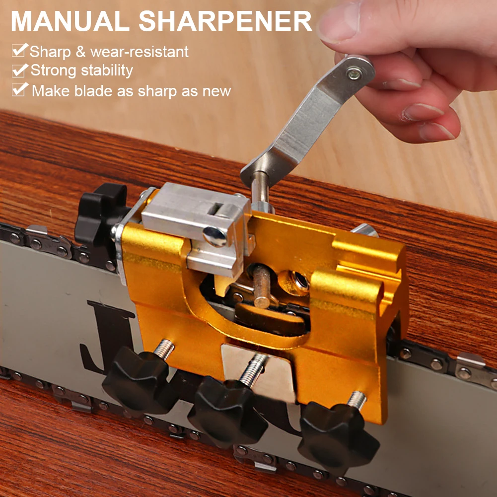 

Chain Saw Sharpening Jig Manual Labor-Saving Chainsaw Sharpener Kit For All Kinds of Chain Saws with 3 Sharpening Compatible