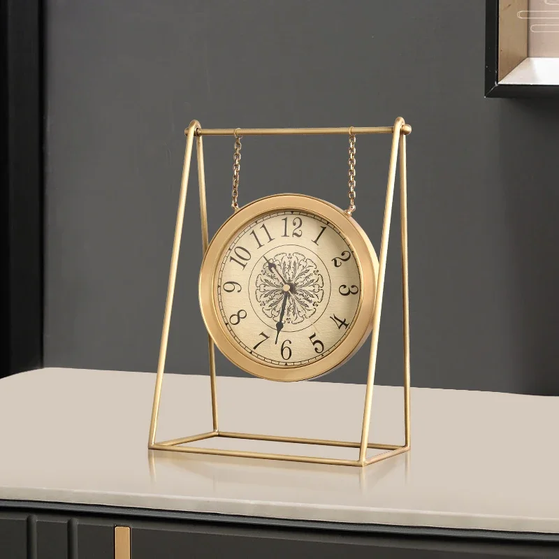 Новинка 2023 роскошные латунные настольные часы Простые Модные бесшумные для дома