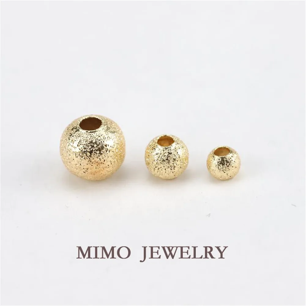 

MIMO JEWELRY 14k gold plated 3mm4mm6mm frosted gold beads spacer beads loose beads DIY handmade accessories