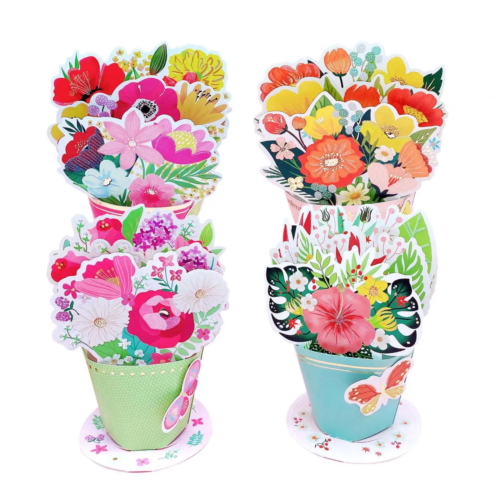 Цветочный букет раскрывающаяся открытка День матери декоративный на все случаи