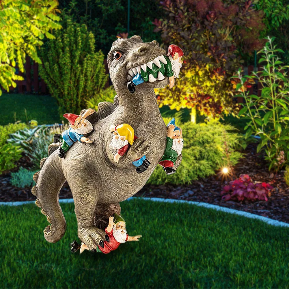 

Creative Jurassic Cartoon Dinosaur Grab Dwarf Resin Garden Decorations Resin Crafts Garden Decorations Fairy Garden Home Decor