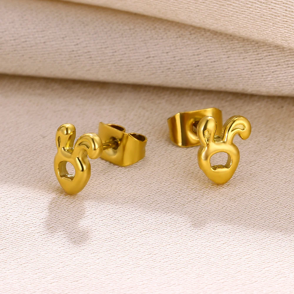 Милые серьги в виде кролика золотого цвета для женщин и девушек винтажные