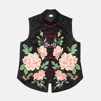 2022 flower embroidery qipao elegant chinese vest lady ethnic hanfu vest chinese traditional vest sleeveless chinese waistcoat