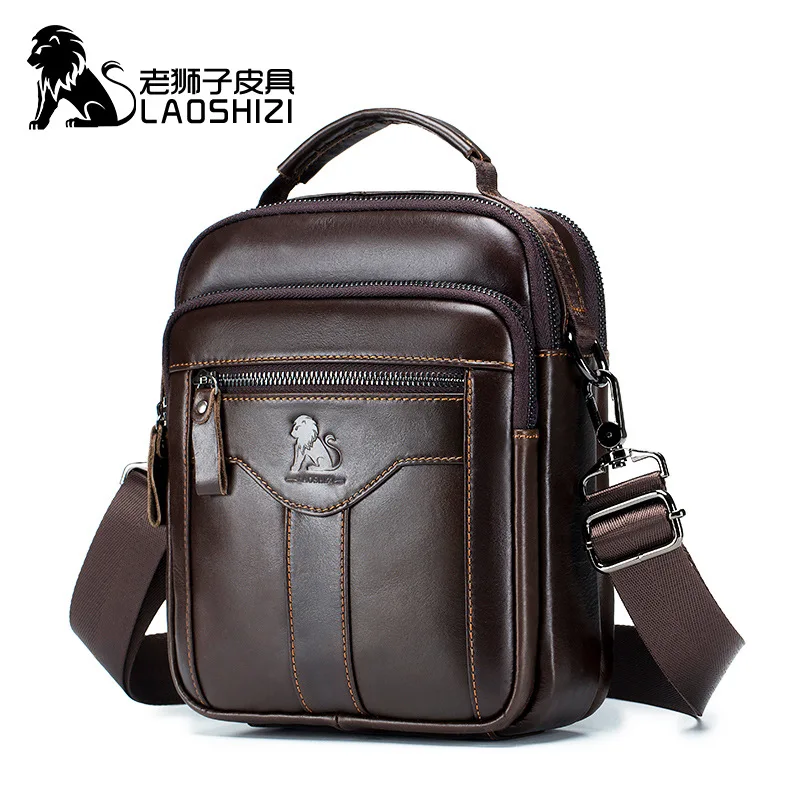 

Luxury European and American Men's Cross-body Bag Fashion Small Bag Trend Retro Men's Bag Head Layer Cowhide Shoulder Bag