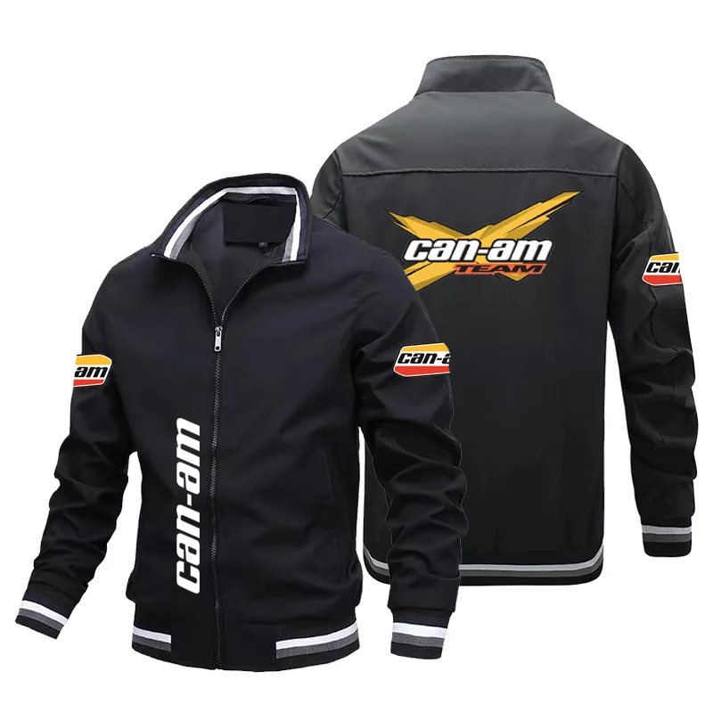 

2022 New Men's Jacket CAN-AM Logo Print Jacket Zip Shirt Baseball Jacket Windproof Waterproof Clothing Motorcycle Jacket Wind