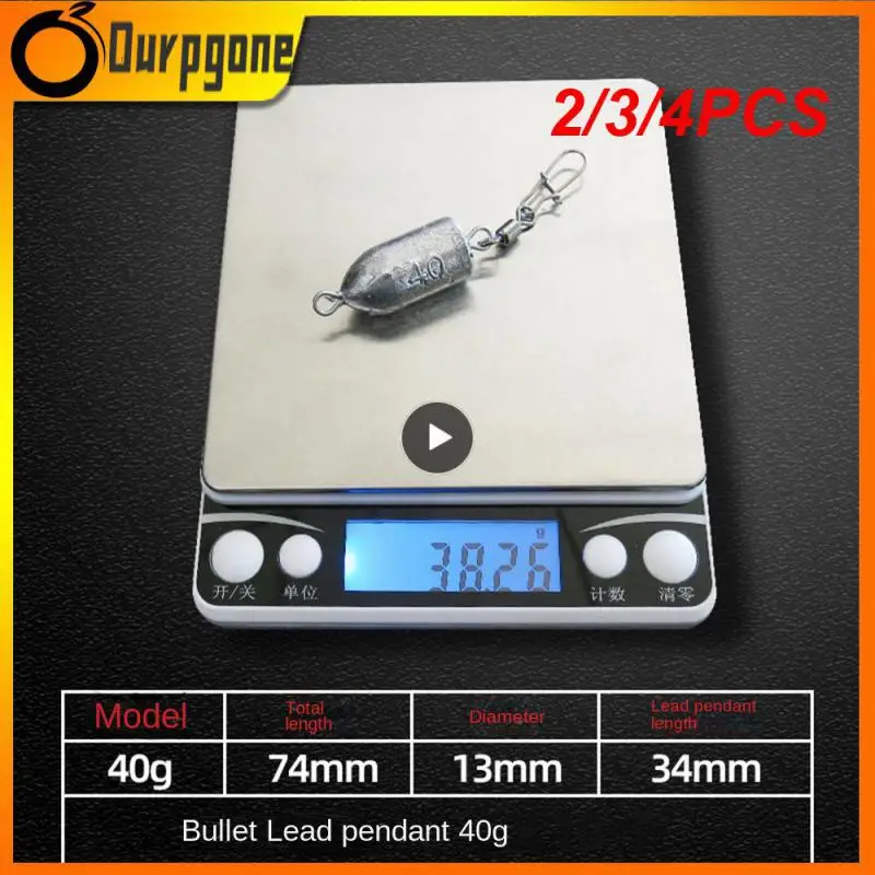 

2/3/4PCS 20g Bullet Type Fishing Lead Pendant Low Resistance Pendant Sea Portable Pole Lead Pendant Fishing Gear Stainless Steel