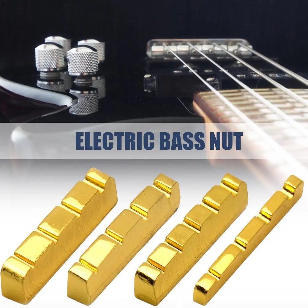 

4/5/6 String Brass Nut and Saddle String Multi Size Brass Gold Plated for Electric Guitar, Acoustic Guitar, Bass Guitar Parts