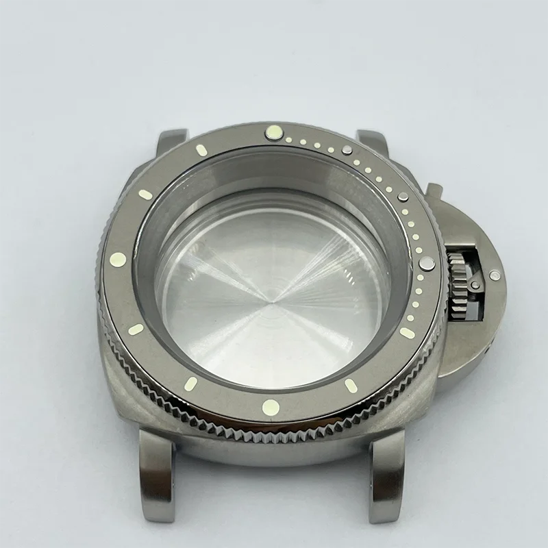 Watch Modify Parts 42mm Titanium Material Military Style Watch Case Rotating Bezel Fit NH35/36 Movement 200m Water Resistant
