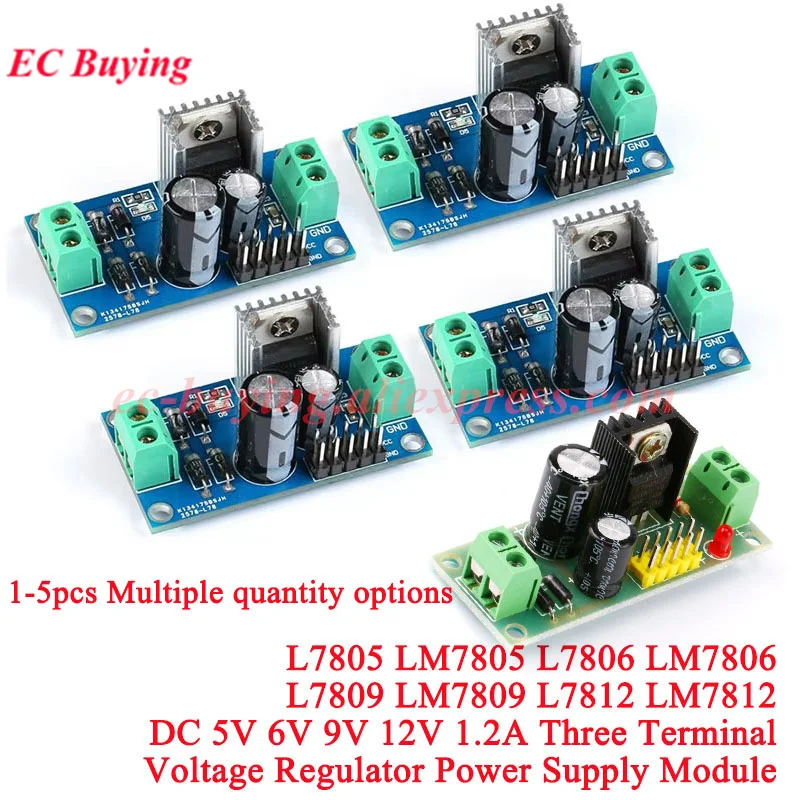 L7812 LM7812 L7805 LM7805 L7809 LM7809 DC/AC Üç Terminalli Voltaj Regülatörü Güç Kaynağı Modülü Çipi 5V 9V 12V Çıkış Maksimum 1.2A