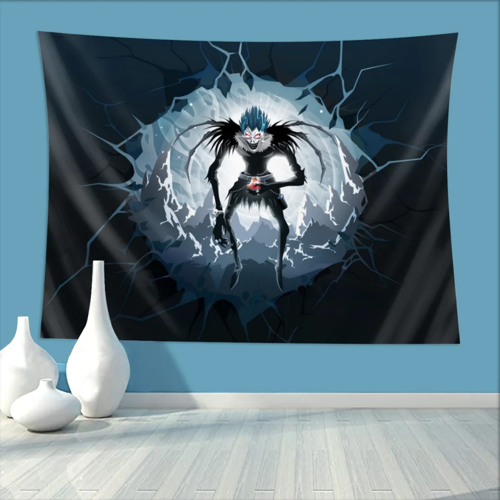 

Grim Reaper Bedroom Tapestry Death Note Yagami Light Comics Background Hanging Covering Room Arts Decor Ornaments Beach Mat