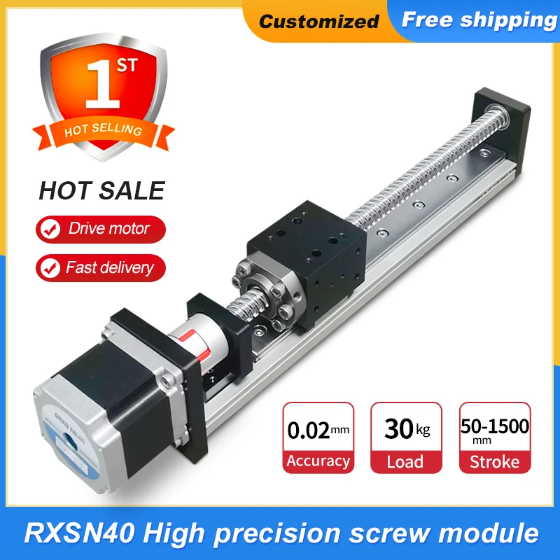 Ball Screw Linear Actuator Plus Stepper Motor Cnc Precise Linear Guide Motorized Linear Slide For z-Axis Cnc Free Shippe