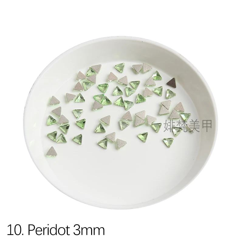 3mm Mini Flatback Cute Triangle Glass Nail Art Rhinestones 30/100Pcs Apply To DIY Manicure Ornament Crystal images - 6