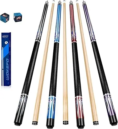 

Pool Cue Stick 58 inch Pool Sticks Set of 4, 13mm Tip Pool Cues Billiard Cue Sticks for House Bar, Maple Wood Pool Table Sticks