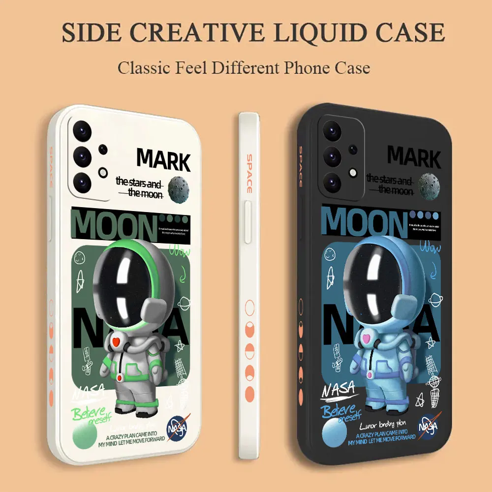 Voyage Astronaut Case For Samsung Galaxy A91 A73 A72 A71 A53 A52 A51 A42 A33 A32 A31 A23 A22 A21S A13 A12 A03S A02S 4G 5G Cover