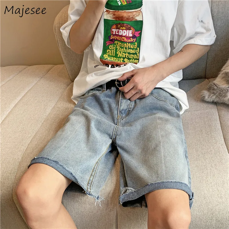 

Shorts Men Summer Knee-length High-street All-match Teens All-match Chic Leisure Fashion Daily Denim Popular Pocket Ins Newly