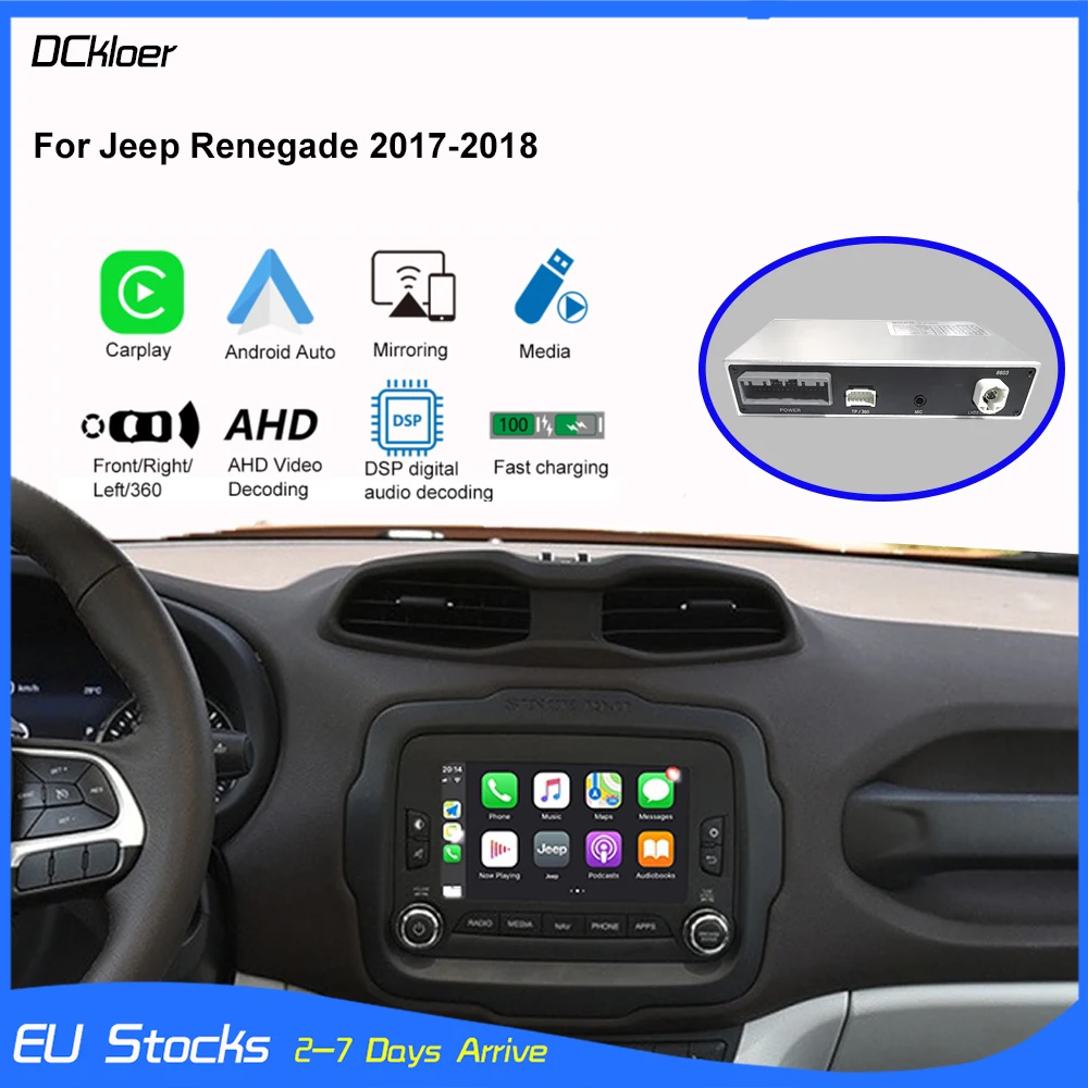 

Wireless Apple Carplay For Jeep Renegade 2017-2018 Android Auto Module Decoder Box AirPlay Function Support Front Reverse Camera