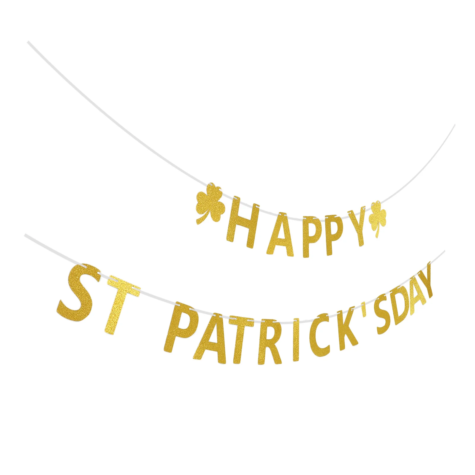 

2pcs Banner St. Patrick's Day Banner Bunting Pendant Letter Designed Banner for Party Festival Decoration Home