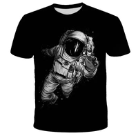 summer hot selling fashion mens high quality ioose t shirts funny design astronaut print mens tops t shirts cool mens t shirt