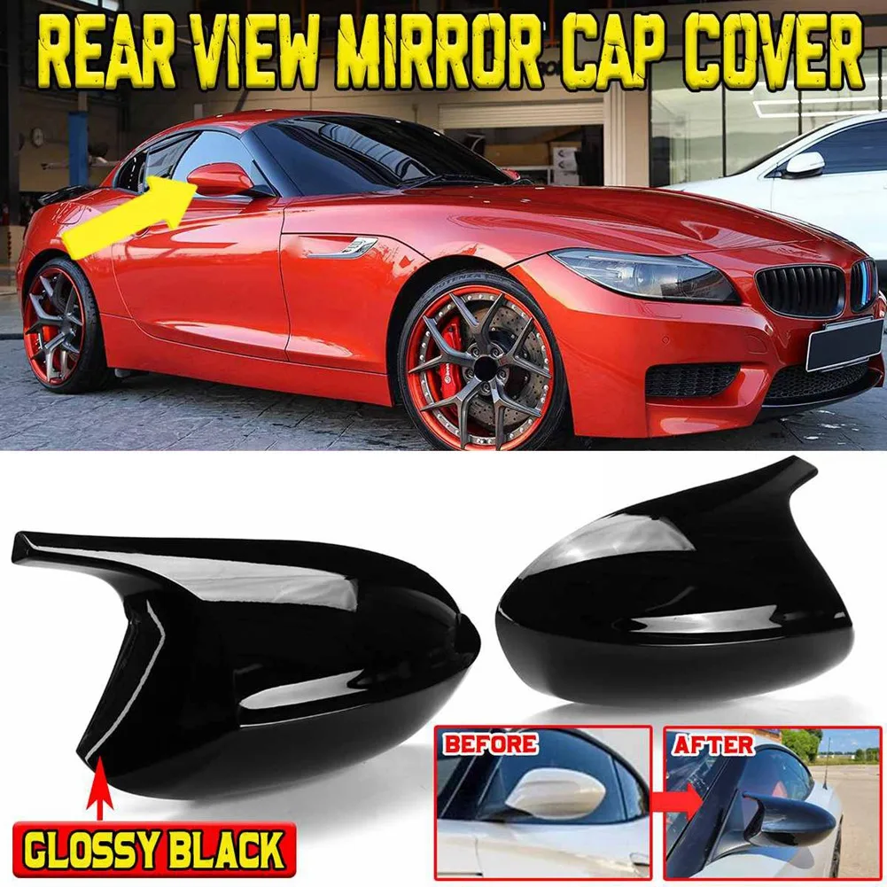 

Car Glossy Black Side Rearview Mirror Cap Cover Rear View Mirror Covers Direct Replace for-BMW Z4 E89 2009-2016