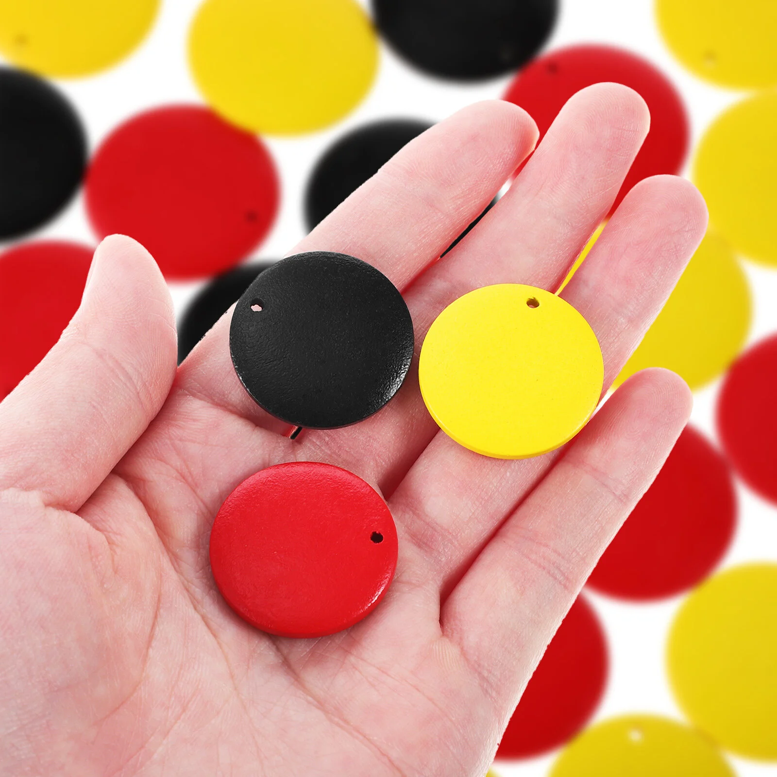 100 Pcs Round Earring Pendants Wooden Earrings Materials DIY Medallion Necklace