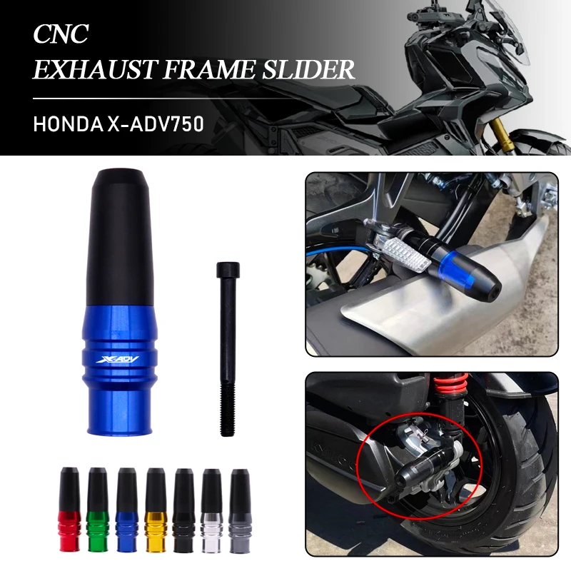 

CNC Aluminum Motorcycle Exhaust Frame Slider Crash Pads Plug Guard Protector for HONDA XADV750 17-21