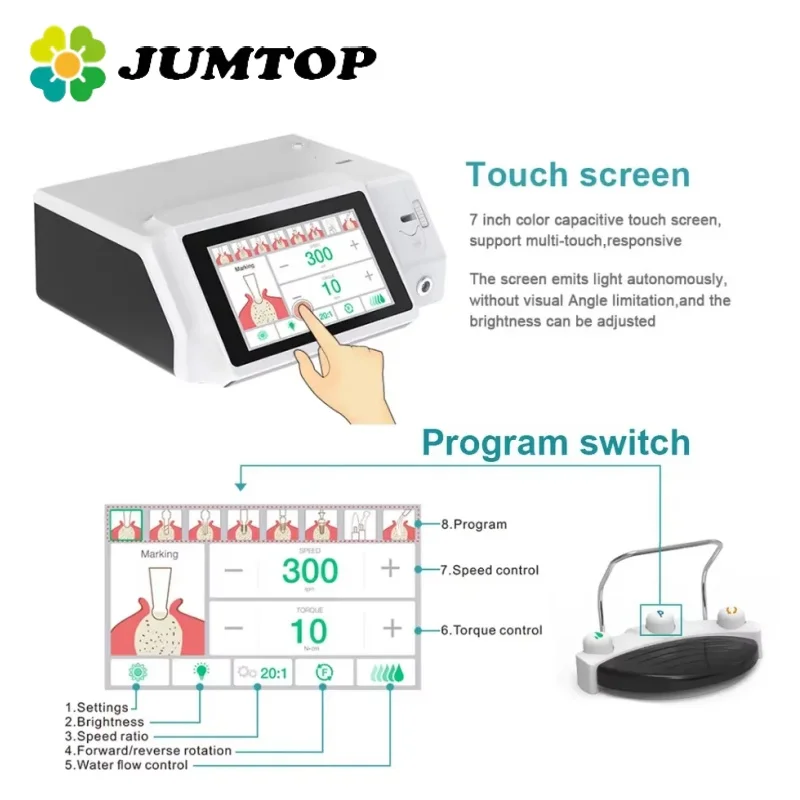 Система двигателя для зубных имплантатов JUMTOP 3 в 1 электродвигатель пьезо-костной