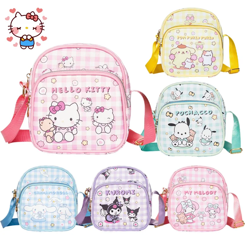 

Мультяшные сумки через плечо Sanrio Hello Kitty Kulomi Pachacco мини ПУ водонепроницаемая школьная сумка аниме периферийная сумка для хранения для мальчиков и девочек