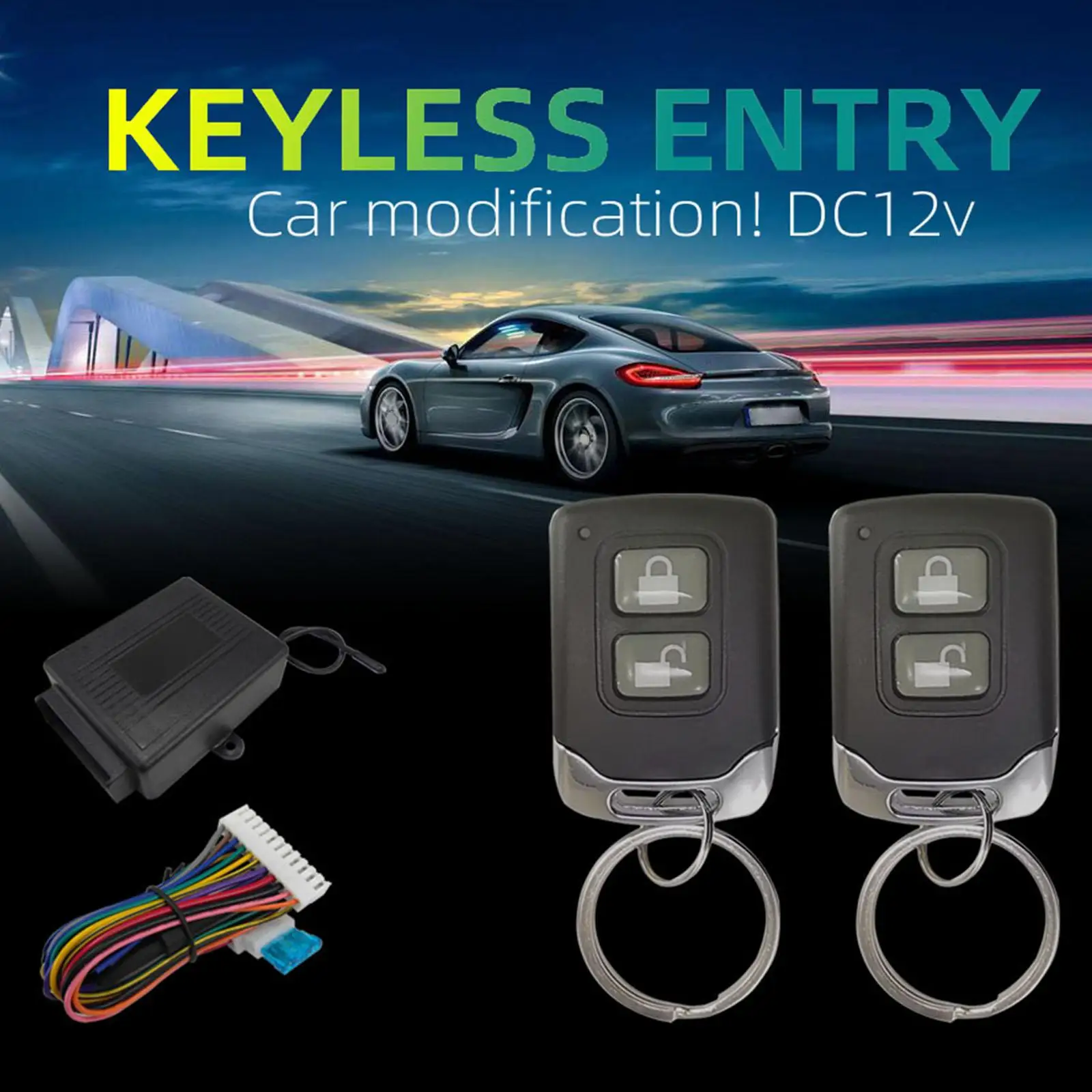 

Vehicle Keyless Entry System 2 x Remotes Central Door Locking Anti Theft Door Lock Systems for Trunk Release 12V Auto Cars