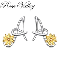 rose valley sunflower flower earrings for women fashion jewelry stud earrings girls birthday gifts