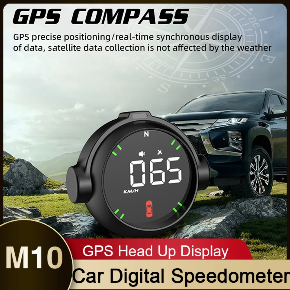 

Автомобильный дисплей на лобовое стекло M10 GPS HUD цифровой спидометр автомобильный компас превышение скорости сигнализация скорости цифровой измеритель высоты автомобильные аксессуары