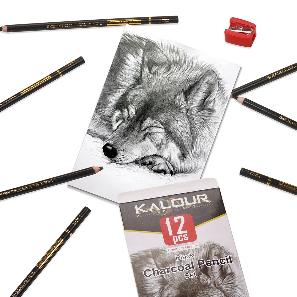 12 углеродных карандашей профессиональный белый угольный карандаш