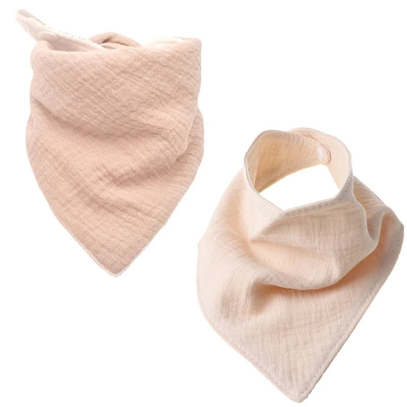 

Snap Bibs Triangle Scarf Soft Cotton Muslin Gauze Breathable Saliva Towel Bandana Burp Cloth for Infants Toddlers Gifts