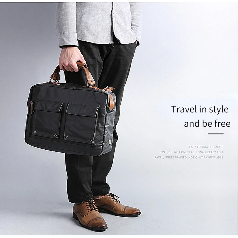 Men Business Commute 15.6-inch Laptop Bag Simple Business Trip Document  Tote Large Capacity Waterproof Shoulder Bag Crossbody