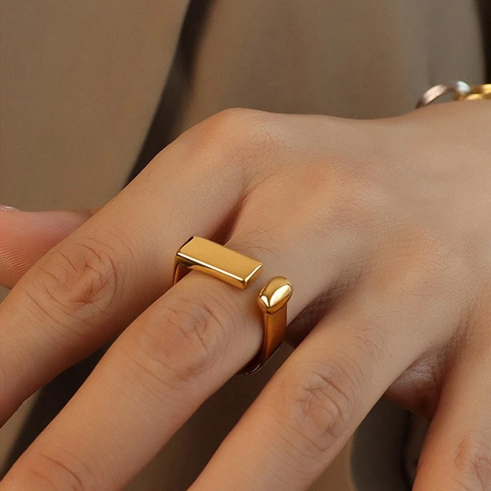 

Simple Fashion Silver Color Exclamation Mark Adjustable Ring Exquisite Jewelry Ring For Women Party Wedding Engagement Gift