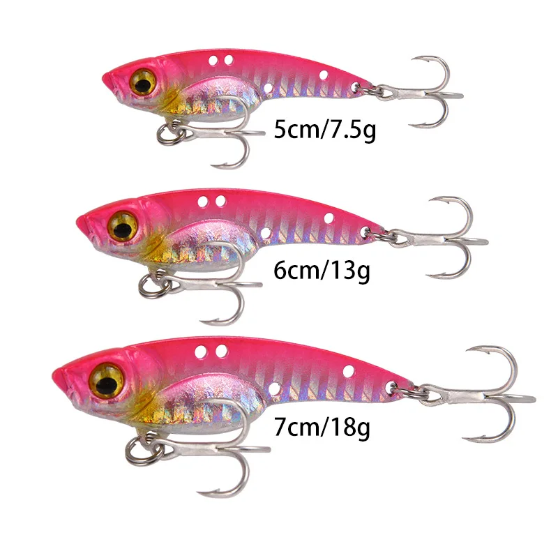 

VIB Fishing Lure Long Throw Metal Laser 7.5g13g18g Fishing Tackle Crankbait Vibration Spoon Spinner Sinking Bait Tackle