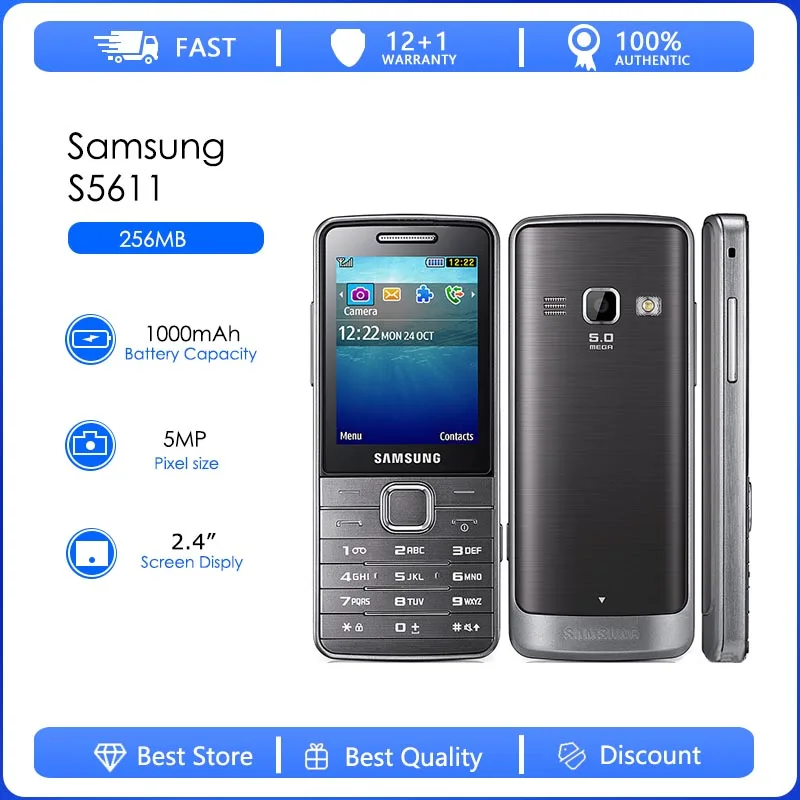 

Оригинальный разблокированный телефон Samsung S5611 S5610, телефон 3G, Bluetooth, FM-радио, бесплатная доставка